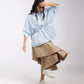 TOP WITH PLEATED FRONT AND PLACKET